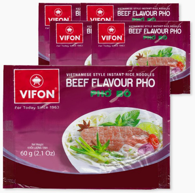 비폰 포보 베트남 쌀국수 즉석라면 소고기맛, 60g, 5개
