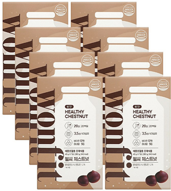 원핏 헬씨 체스트넛 밤맛 중조절용 프로틴 다이어트 단백질 쉐이크, 8개, 7회분