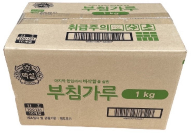 백설 바삭부침가루 1KG 10 박스상품, 10개