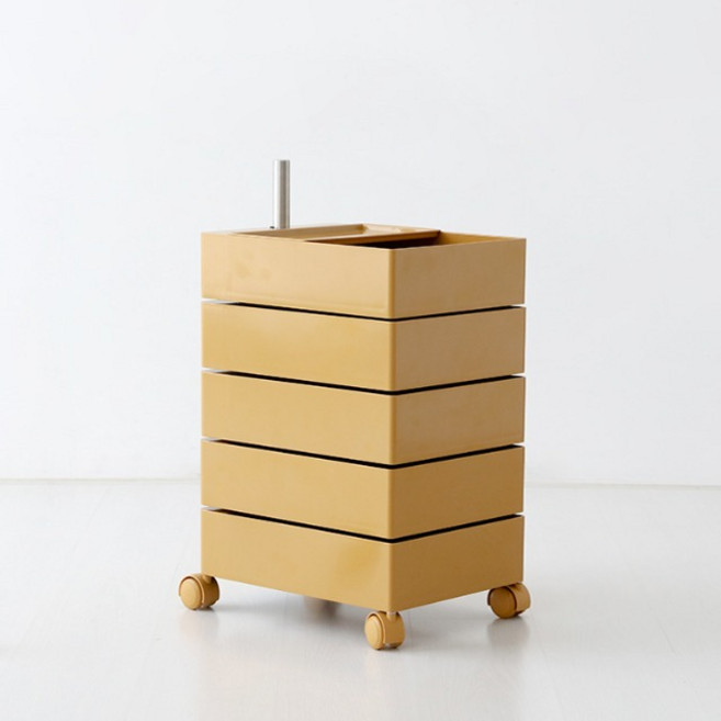 [P000BVEL] 마켓비 BINGEURI 회전서랍 트롤리 5단, 화이트