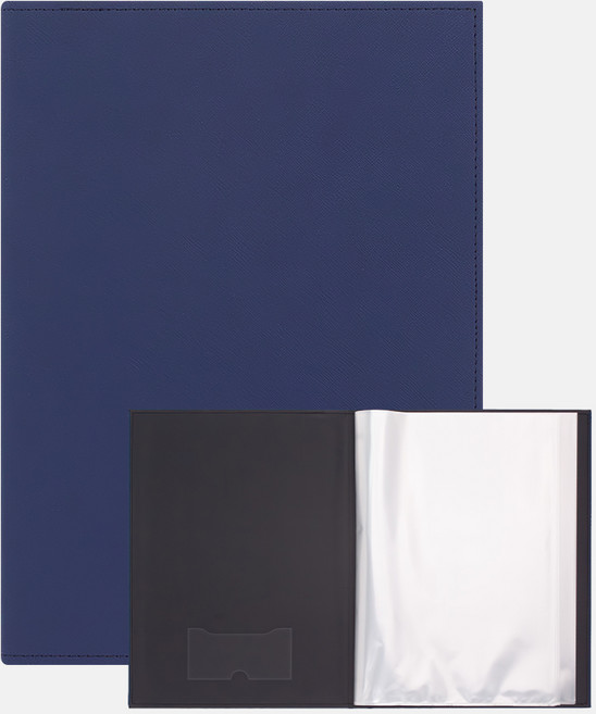르네 A4 슬림 가죽파일 아인텍 고정형내지10매, 1개, 사피아노네이비 [H0923]