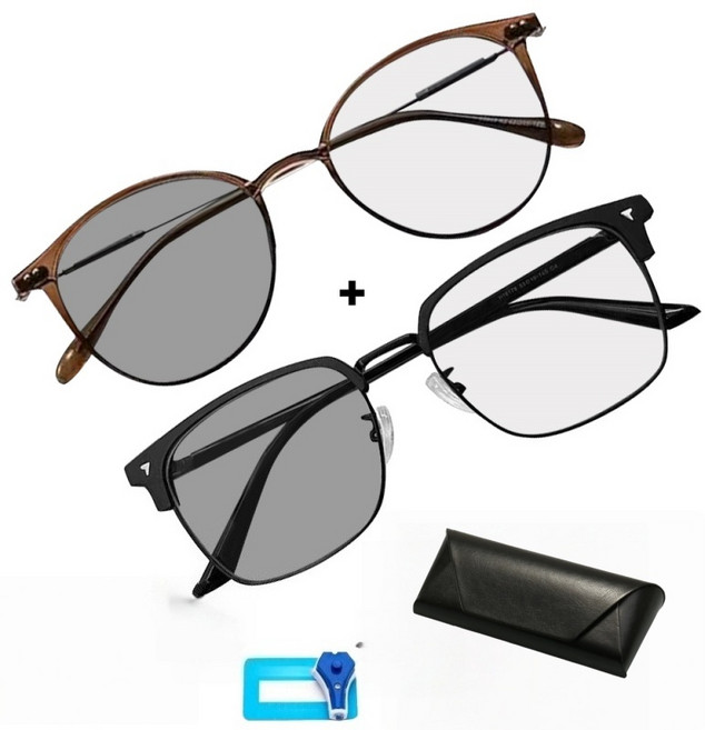 TAYPAK블루라이트 차단 안경 남녀공용 패션 변색 자외선차단 가벼운 초경량 티타늄 안경케이스