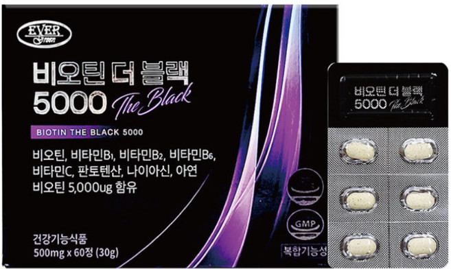 비오틴 더 블랙 5000, 1개, 60정