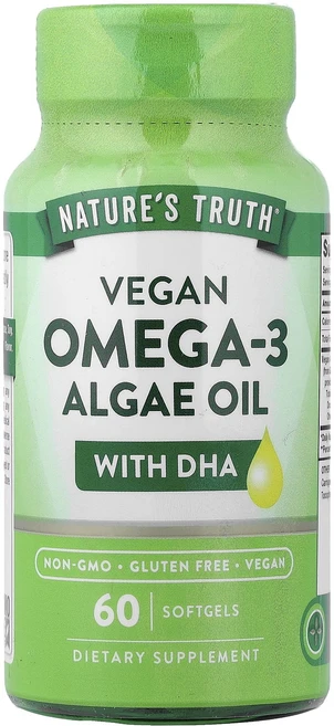 Nature's Truth 비건 오메가3 해조류 오일 DHA 함유 60 소프트젤, 6개, 60정 - 쿠팡