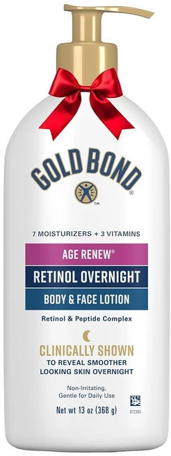 Gold Bond 골드본드 에이지 리뉴 레티놀 오버나이트 로션 368g x2개 미국발송, 1개 - 쿠팡