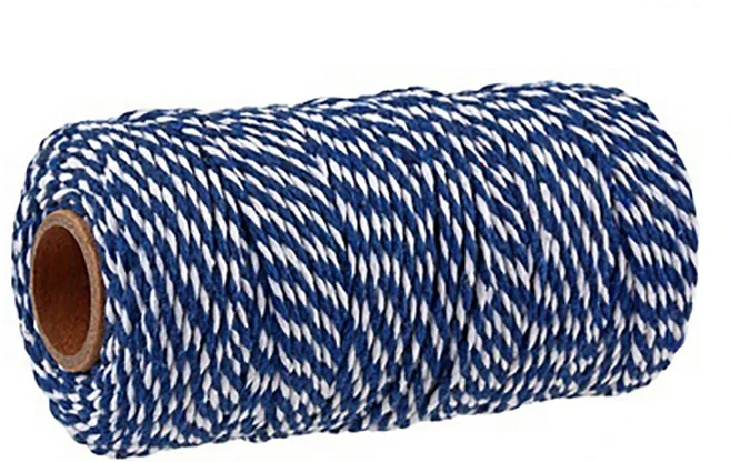 두꺼운 정육점 스트링 코튼 꼬기 고기 준비 트러싱 터키 바베큐 스트링 고기 소시지 타이 로프 코드 100 m, 03 Dark blue, 1개