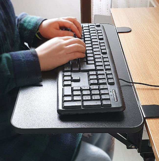 책상 연장 팔걸이 확장 테이블, 블랙(52X25cm), 1개