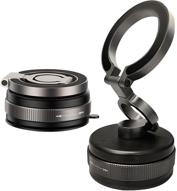 서준 차량용 맥세이프 핸드폰 고급 거치대 진공 흡착 360도회전, 건메달 브론즈, 1개, 루마 진공 흡착 거치대