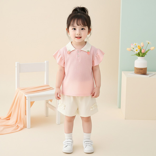 몽실이 당근카라 러플소매 여아상하복