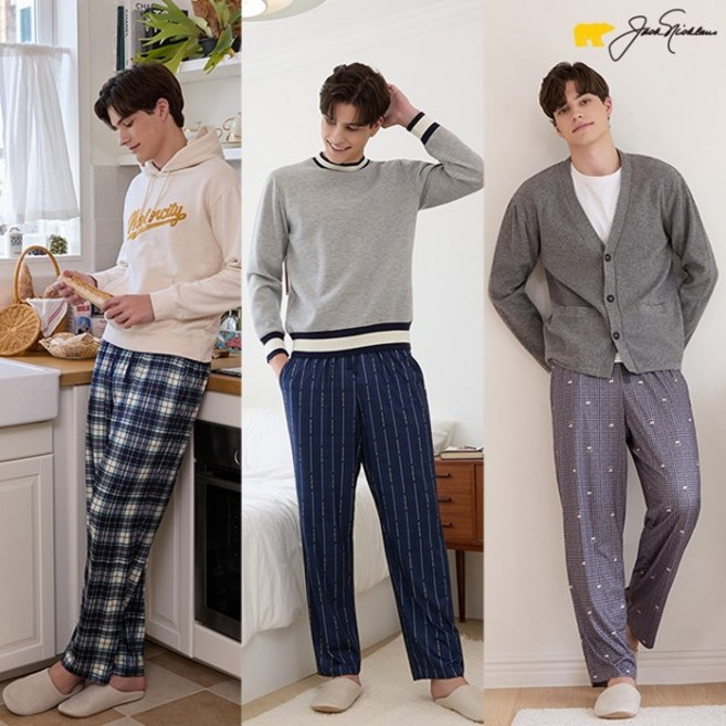 잭니클라우스 남성 잭웜기모 파자마 팬츠 3종