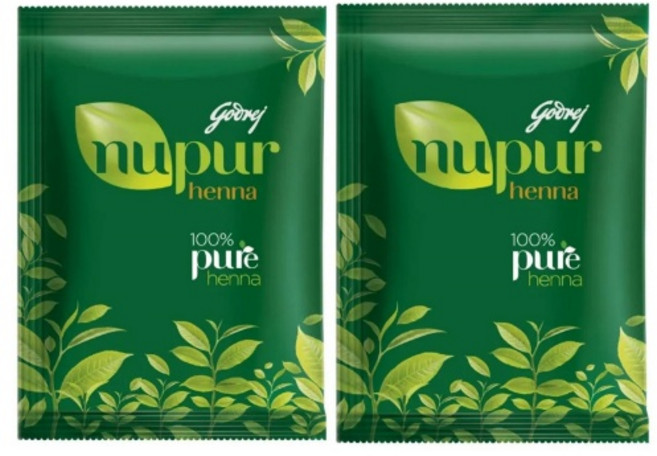 100% 천연 헤나 염색 파우더 가루 400g 2개 Nupur Henna Mehendi Pure for Silky & Shiny Hair