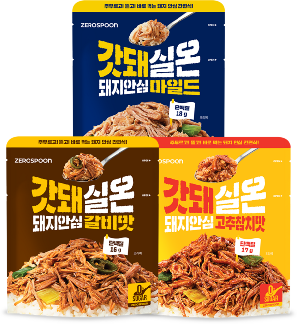 갓돼 무설탕 실온 돼지안심 혼합, 3개, 100g