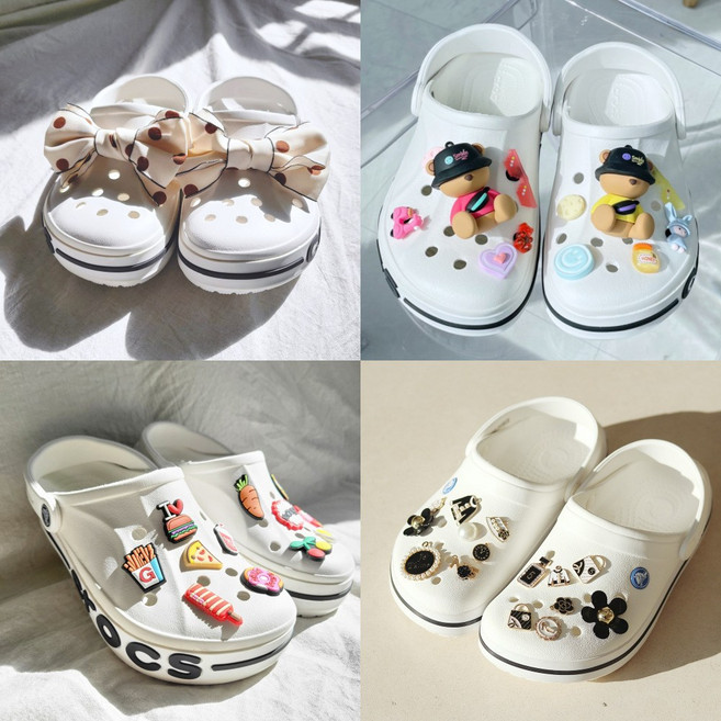 100종 슬리퍼 악세사리 세트 3D 입체 호환 뽀글이 곰돌이 장식 실내화