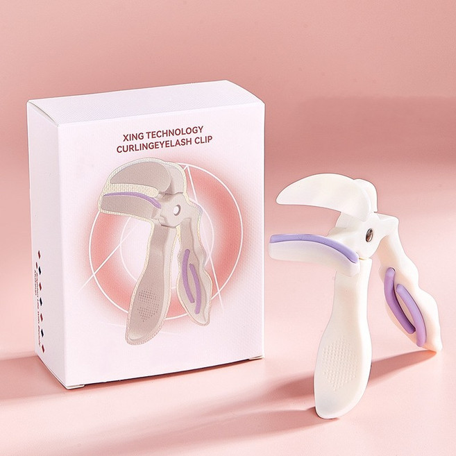 MH 2024 아이래시 컬러 뷰러 완벽한 뷰티 아이템 오래 지속되는 효과 미끄럼 방지 뷰러 두가지 리필 패드 포함 다양한 색깔 가능, 1개, 퍼플