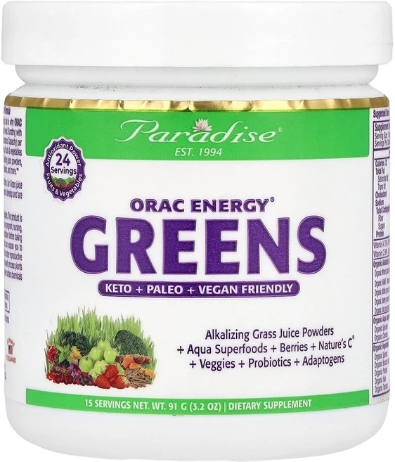 Paradise Herbs ORAC Energy® Greens 3.2 oz 91 g, 90g, 1개 - 쿠팡