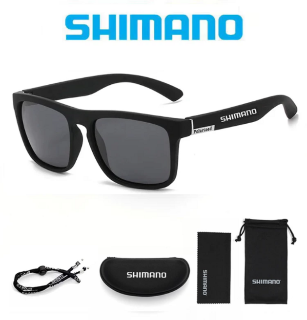 시마노 편광 선글라스 UV400 보호 오토바이 자전거 하이킹 스키 낚시 골프 운전 여행, 블랙, 1개