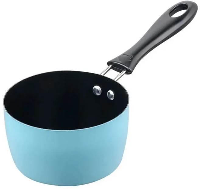 범용 논스틱 우유 팬 소용량 미니 소스팬 깊은 프라이팬 인덕션, 02 blue-black