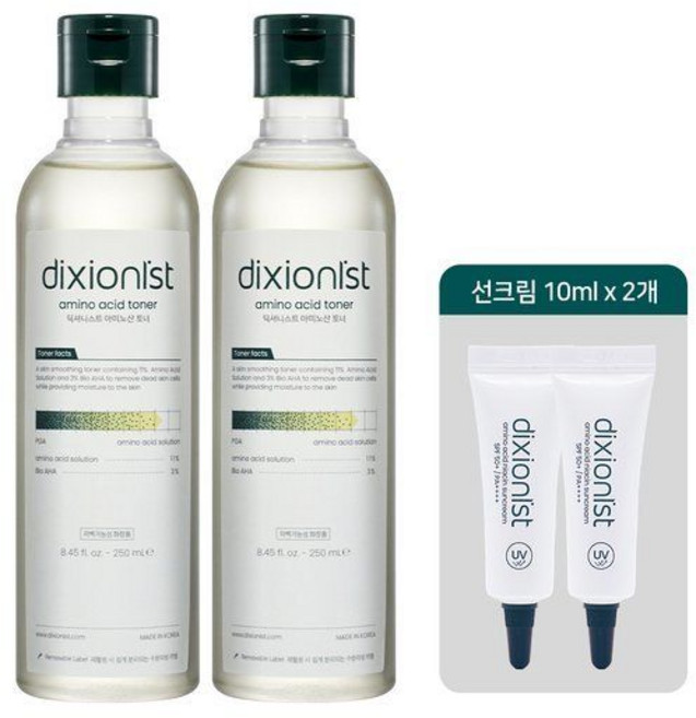 뷰티톤업 딕셔니스트 아미노산 토너 250ml 2개 안티에이징 주름개선 탄력강화 나이아신 선크림 미니 10ml, 뷰티톤업 딕셔니스트 아미노산 토너 250ml 2개 안티