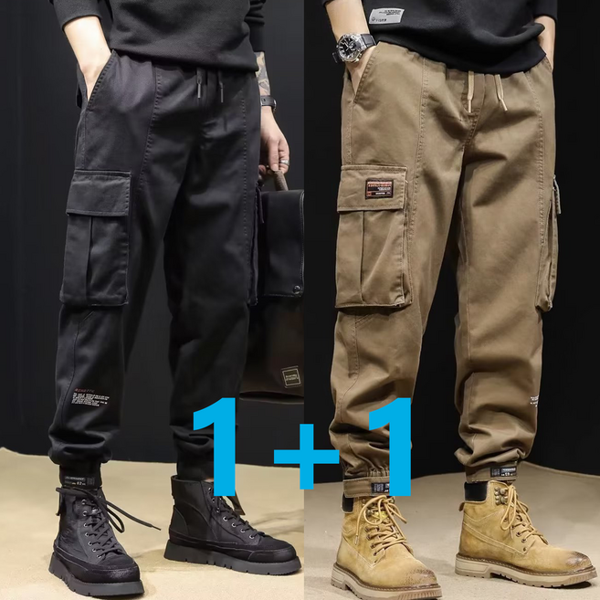 After Sea 남자 카고바지 조거팬츠 등산바지 캐주얼 빅사이즈 작업복 밴딩바지