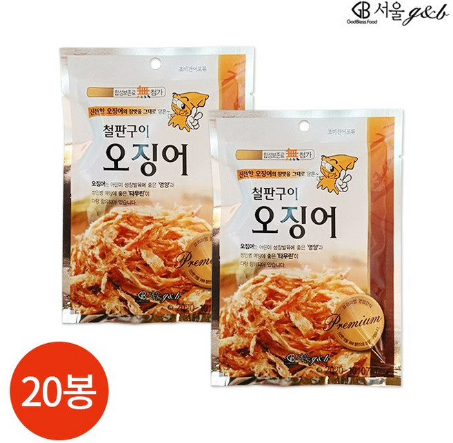 서울지앤비 철판구이 오징어, 20개, 18g