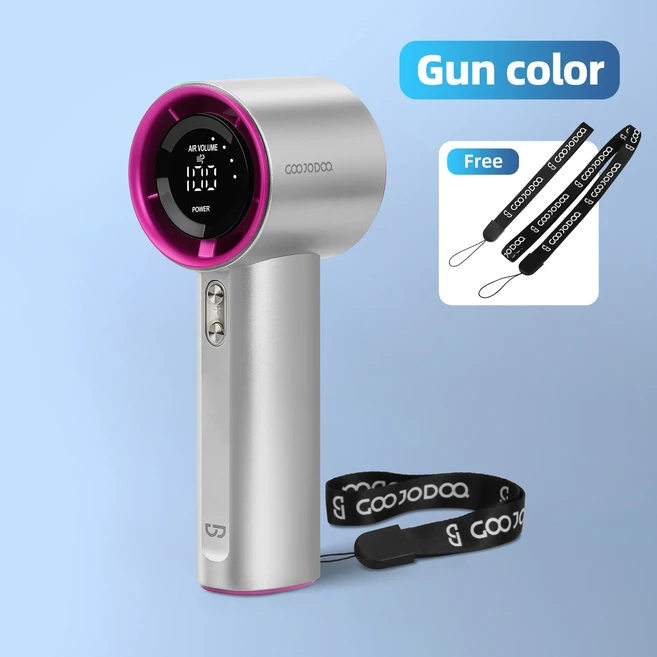 GOOJODOQ 네일룽 GFS001 4000mAh 터보 제트 미니 고속 ​ 충전식 휴대용 선풍기 강력한 바람 100단계, 06 Gun color