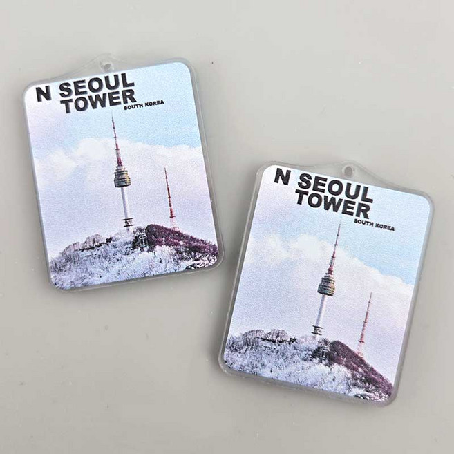 비즈톡 [PB-5-09]아크릴전통펜던트 서울 남산타워 N SEOUL TOWER 33x43mm