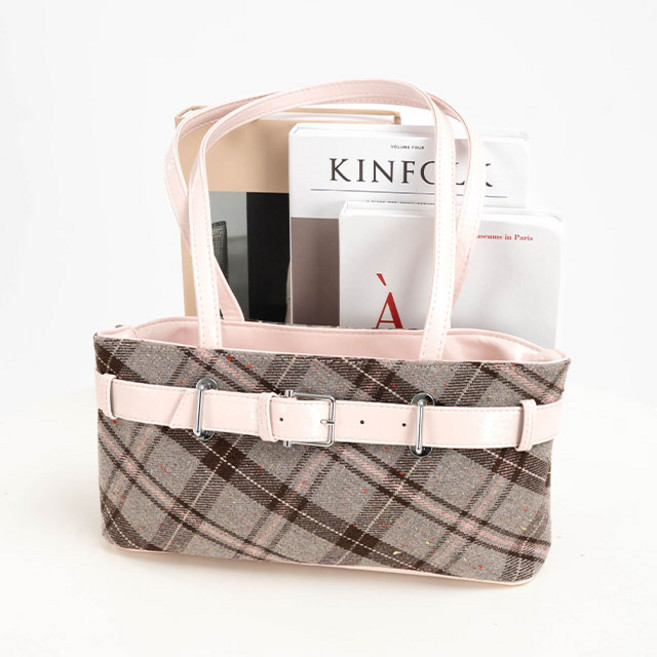 [하이틴] 솔미 갸루 체크 키치 숄더백 (2color) RB338