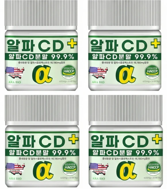 알파CD 플러스 프리미엄 정제형 식약청인증 HACCP, 4개, 30정 - 쿠팡