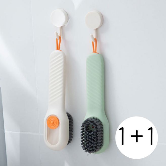 1+1 세제나오는브러쉬 신발 운동화 세척솔 모자 의류 와이셔츠 세탁솔, 1세트, 화이트+그린