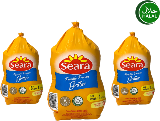 Brazil Halal Certified Seara Frozen Whole Chicken 프리미엄 브라질 할랄 인증 씨아라 냉동 통닭 (1마리), 1개, 1kg