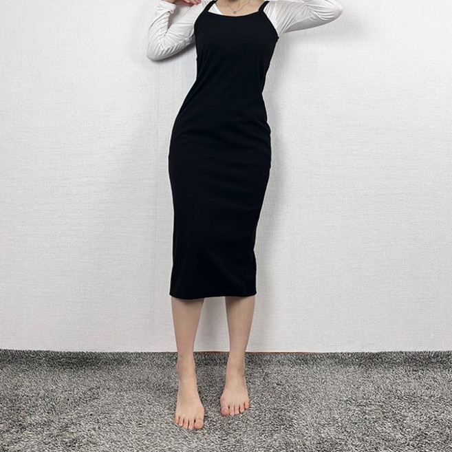 ~110 4XL 빅사이즈 여름 끈원피스 데일리룩 섹시 글램 여름 봄 롱원피스 OOTD 여름신상 데이트룩 여리여리 페미닌 여유핏 넉넉핏 오버핏 체형커버 꾸안꾸 여름원피스[155]