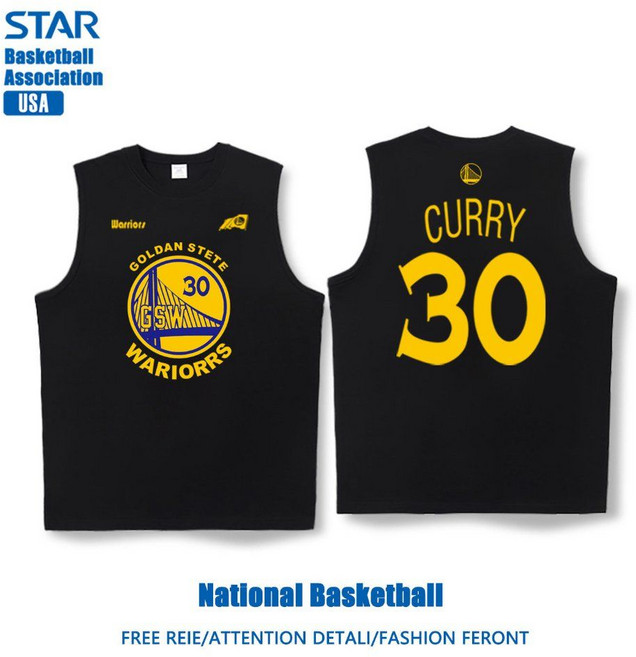 NBA 골든스테이트 워리어스 스테판커리 화이트 블랙 민소매 나시