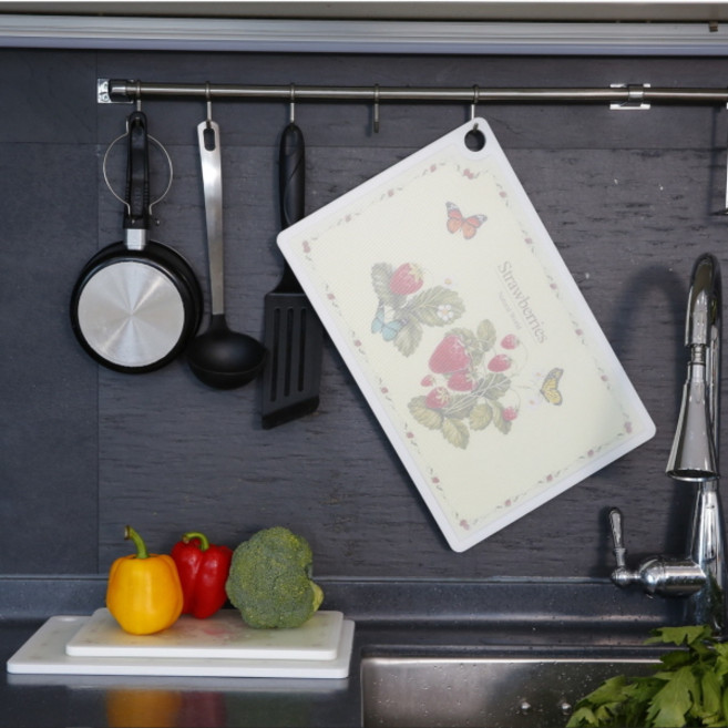 라이트 보타닉 딸기 도마 대 초경량 국산 캠핑 이유식 주방 양면 항균 다용도 도마, 1개