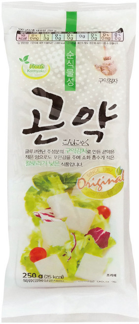 곤약묵 250g 조림 오뎅 밥반찬으로 곤약다이어트 묵곤약 소포장 250g, 20개