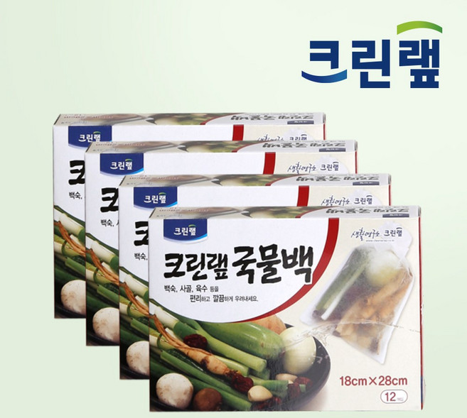크린랩 깔끔하게 우러나는 다시백 국물백 티백, 특대(XL), 4개, 12개입