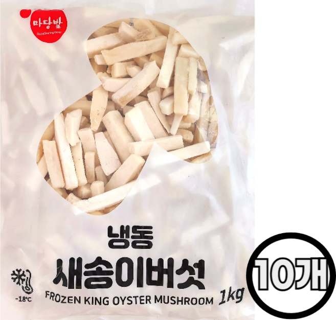 마당발 냉동 새송이버섯(슬라이스), 10개, 1kg