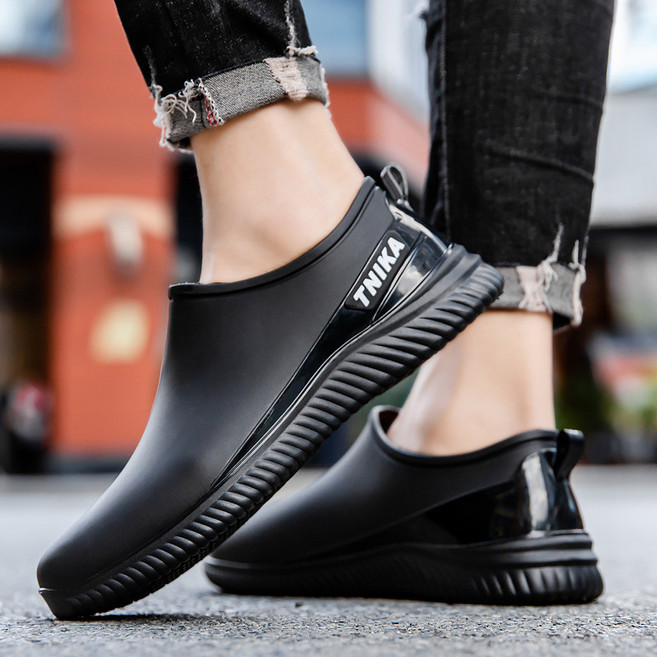 廚房雨鞋 低幫元寶短筒防滑防水鞋 時尚低筒雨靴 男款套鞋膠鞋