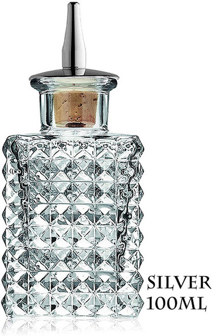 병 빈티지 대시 만들기용 장식 좋은 Bottle-유리 Bitters 병 탑 칵테일 바텐더에게, 100ml Silver, 1개
