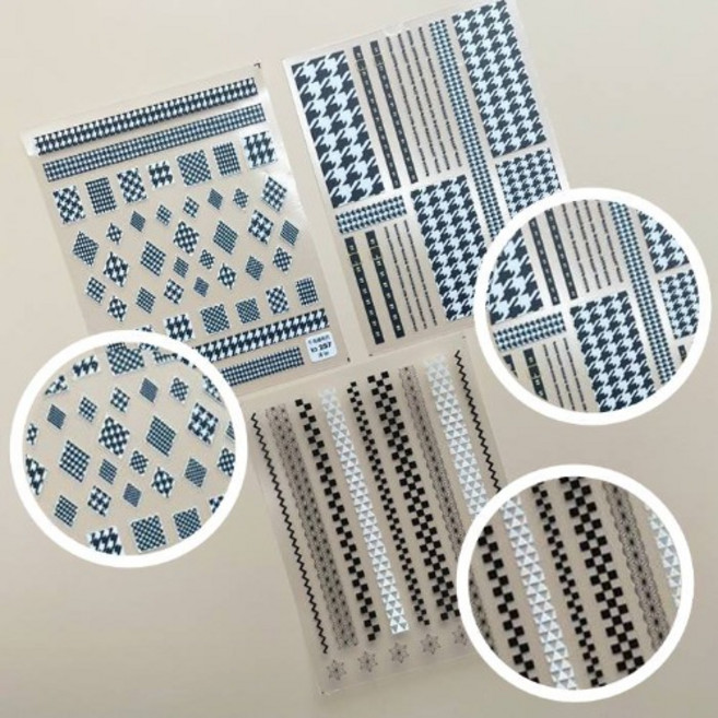 하운드투스 체크 네일스티커 3종, 257, 1개