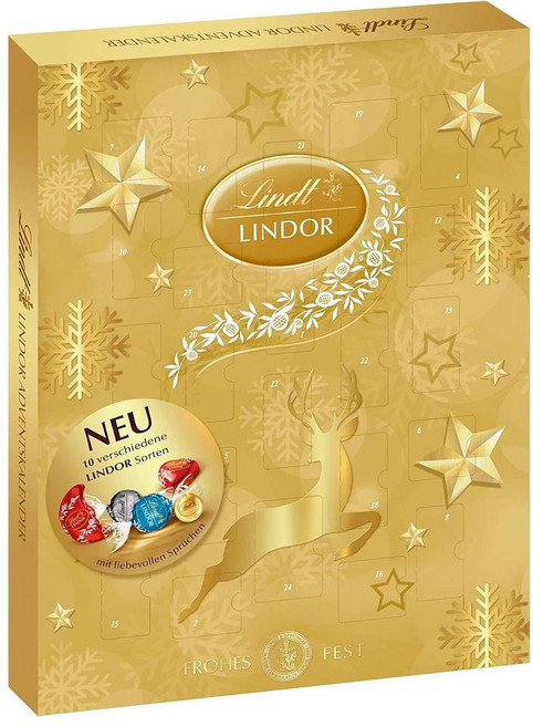 린트 2025 초콜릿 어드벤트 캘린더 골드 Lindt Chocolate LINDOR Advent Calendar, 290g, 1개