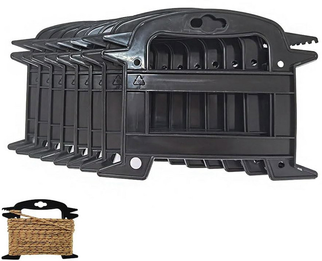 8Pcs 코드 와인더 - 로프 정리함 파라코드 스풀 낚싯줄 케이블 보빈스 코일 홀더로 엉킴 매듭 반동 및 (흰색 8PCS), Black