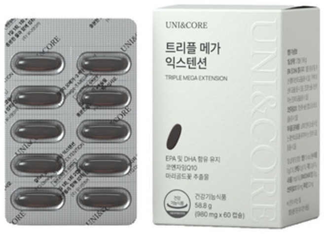 유니앤코어 트리플 메가 익스텐션 60캡슐, 3개, 30회분