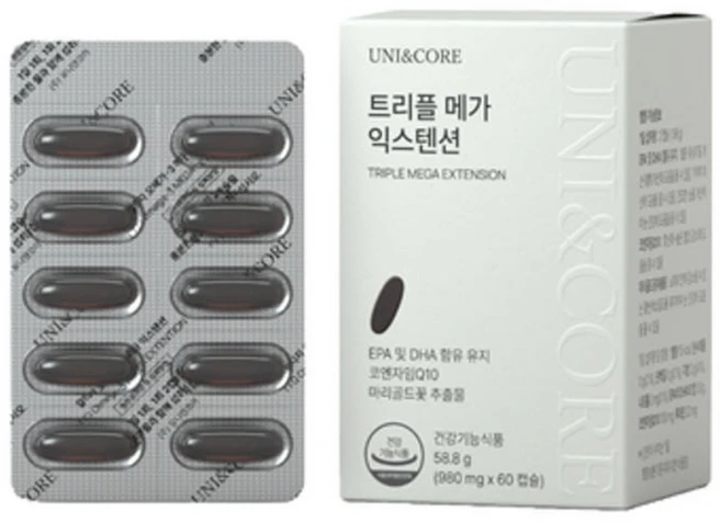 유니앤코어 트리플 메가 익스텐션 60캡슐, 1개, 30회분 - 쿠팡