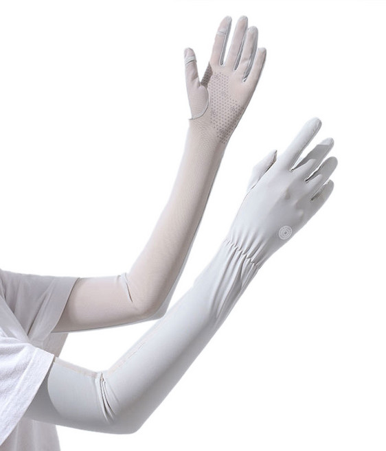 투데이리빙 자외선 차단 여성 장갑 팔토시 양손 2p 세트 여름 아이스 토시 손가락 쿨토시, R99543G(2P, 1세트, 그레이