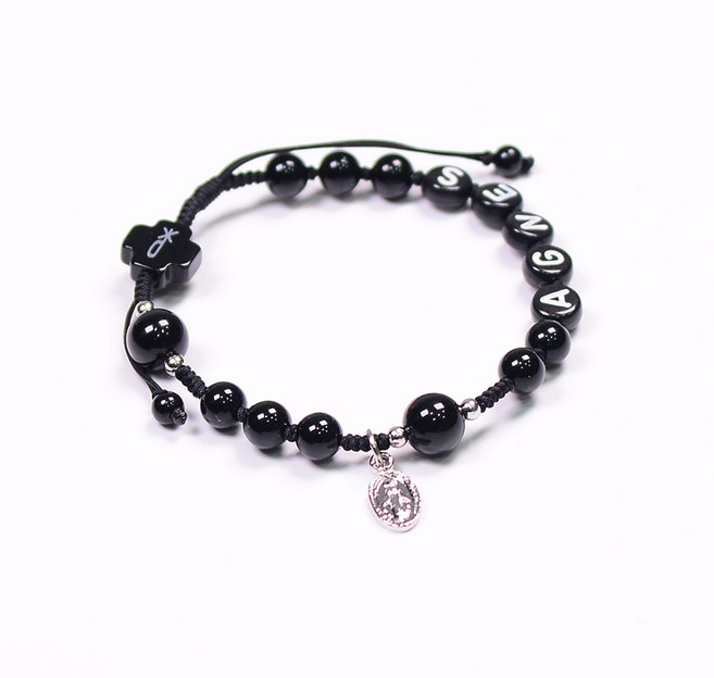 오닉스세례명묵주팔찌 원석묵주 팔지묵주 묵주선물 가톨릭 천주교, 17cm, 1개