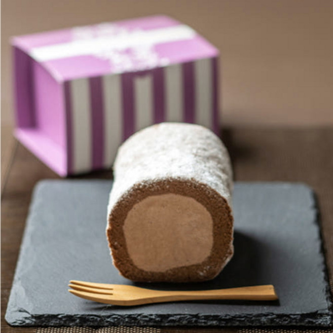 [신키네도] 일본 음식 디저트 생크림 가득 초코 롤케이크 하프 175g, 1개