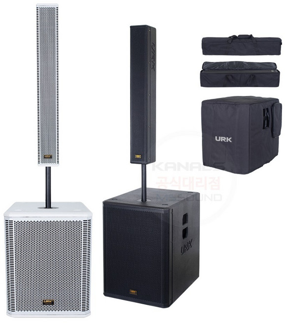 영국제 올인원 컬럼 우퍼 액티브 스피커 교회 강당 행사용 스피커 1900W 상하 1세트, 화이트