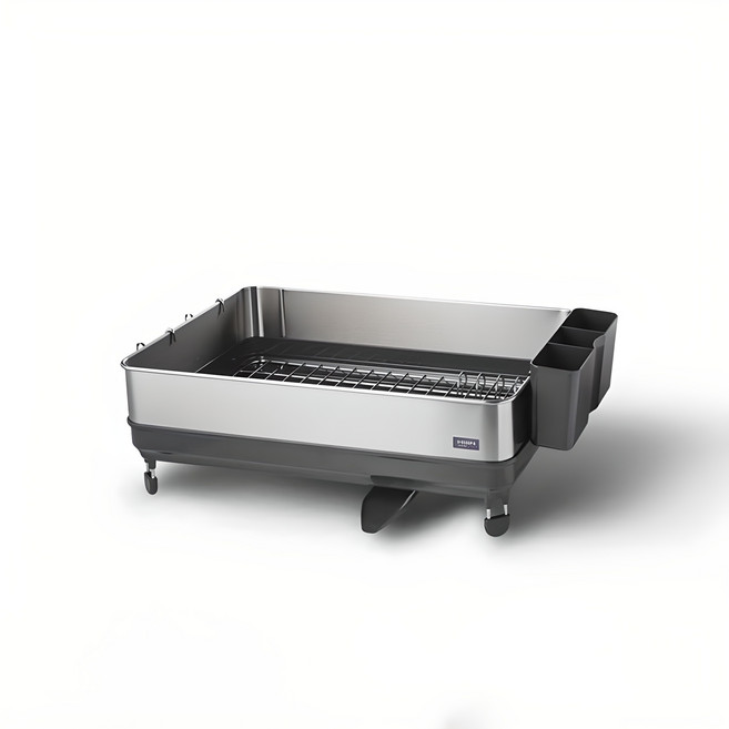 한샘 모던 스틸 식기 건조대, 1단, 실버 + 차콜그레이, 1개