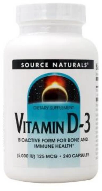 소스 내츄럴 Source Naturals 비타민 D-3 5000 iu 240 캡슐, 1개, 240정 - 쿠팡