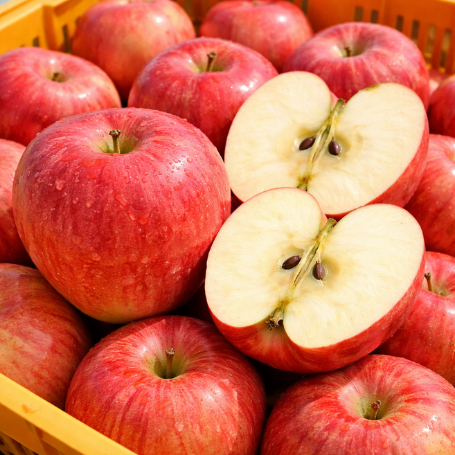 [기간행사] 1+1 봉화 꿀을 녹인 아삭이 햇 부사 사과 5KG (총 10키로 발송) 대과, 1박스, 10KG